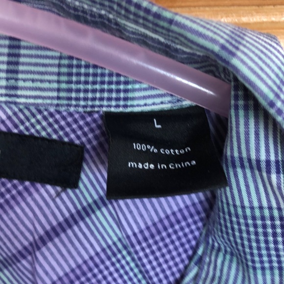 Men’s L Sean John  short sleeve shirt. Blue check - Picture 3 of 6